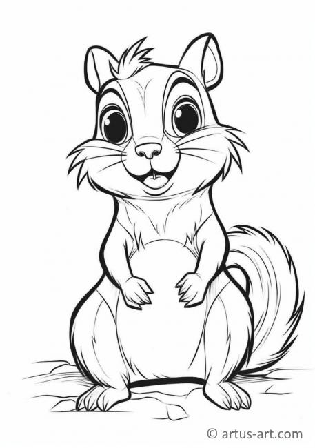 Cute Ground squirrel Coloring Page